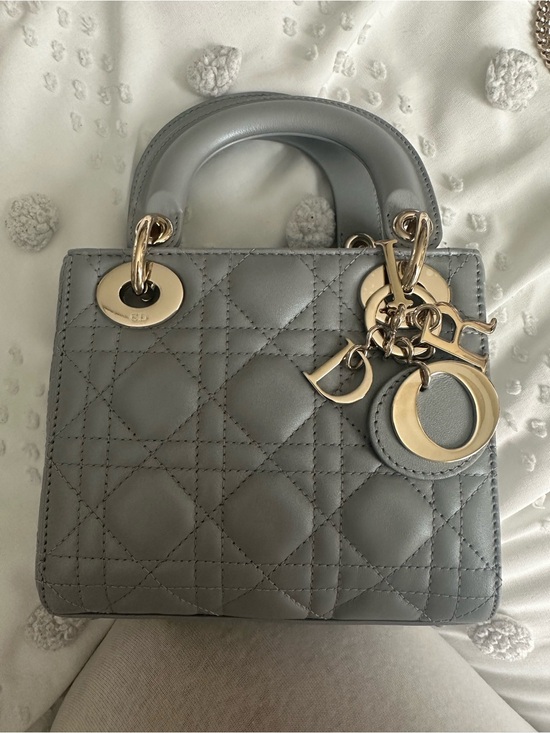 Dior Handbags - Lady Dior mini-Opaline Gray Pearlescent Cannage eeeLambskin